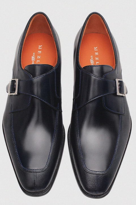 Pego Monk Strap  Blue By Mezlan Made In Spain Brand