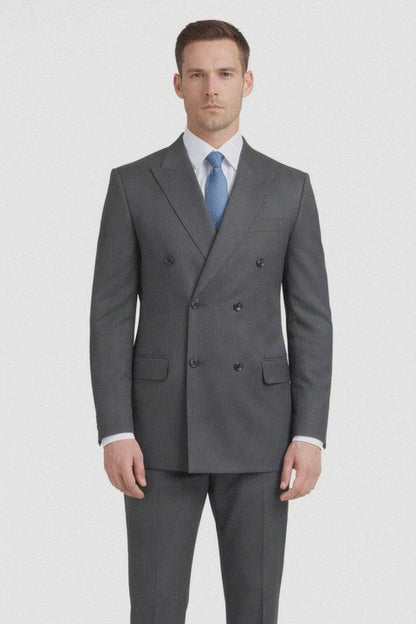 Double-Breast Suit, Black, Navy or Gray Colors by Giorgio Fiorelli