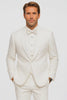 Men’s White Vested Tuxedo – Stylish Floral Lace Designer Wedding Suit