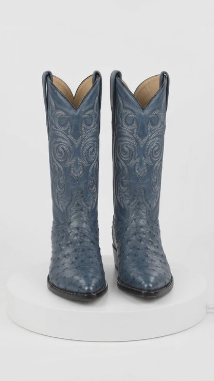 Botas de Avestruz Original Horma Puntal  -B