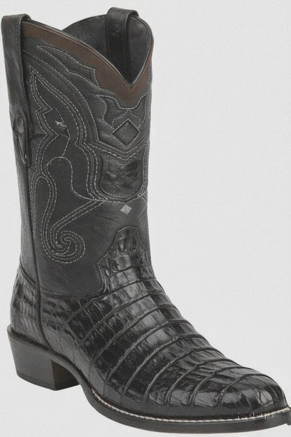 Men's Wild West Caiman Tail Skin J Toe Boots 29901-A