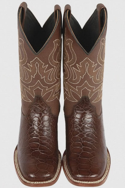 Botas de Tortuga Grabada Horma Rodeo Cuadrada