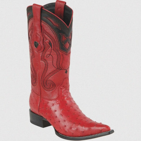Men's Wild West Ostrich Skin 3X Toe Boots 