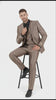Men’s Sateen Shiny Metallic Mocca Taupe Gold Bronze 3-Piece Suit Set – Shiny Finish slim Fit Formal and Party Suit