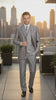 Men’s Light Gray 3-Piece Modern Fit Suit with Vest – Classic Formal Business and Wedding Attire