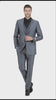 Men’s Dark Grey Shiny Two-Piece Suit – Slim Fitted Formal Jacket and Tailored Pants - Sateen Metalic in Charcoal Gray Color