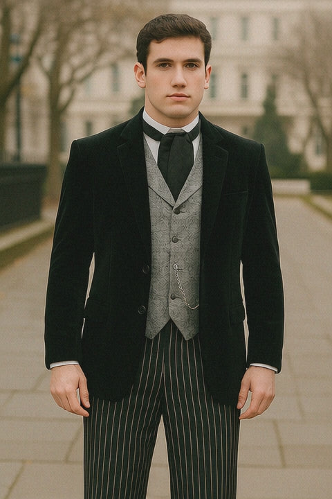 Black Velvet Roderick Smoking Jacket – Elegant Men's Wear