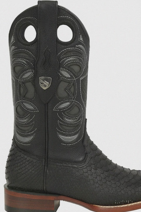 Python Snake Boots Mens Square Toe