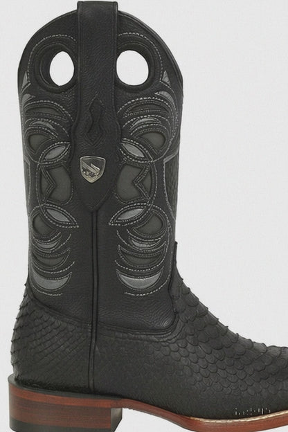 Python Snake Boots Mens Square Toe