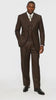 Tiglio Rosso Men’s Choclate Brown 3 Piece Suit –Double Breasted Vest with Classic 100% Wool Super 150's Fabric - Pleated Pants