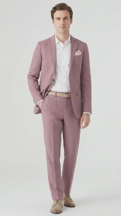 Men’s Mauve 2-Piece Suit – Two-Button Wedding, Prom and Business Suit