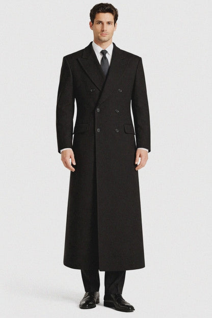 Authentic Fully Lined Double Breasted men's Wool Blend Dress Coat