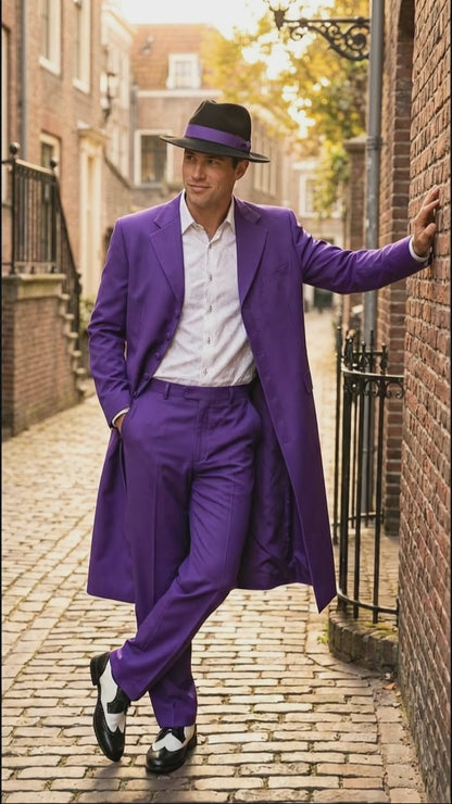 Pimp Halloween Joker Costume Purple Zoot Suit for Men