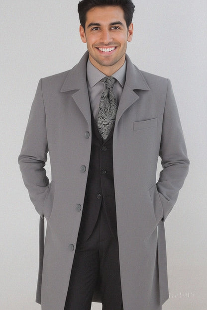 Men's Full Length Overcoat – Classic Winter Long Top Coat