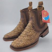 Square Toe Ankle Boots Python Print Oryx