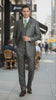 Men’s Olive Green 3-Piece Suit – Classic Fit with Vest and Tie Pleated Pants Three Buttons