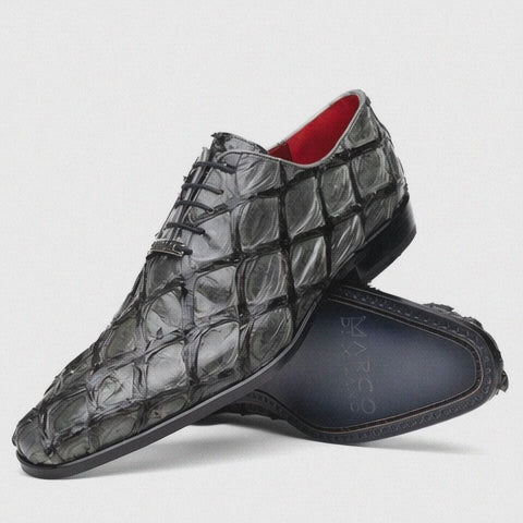 Marco Di Milano Olivieri Gray Pirarucu Dress Shoe Oxfords