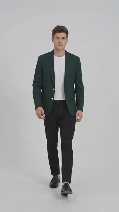 Men’s Hunter Green Blazer with Black Pants –, Church, Business and Formal Outfit dark green color
