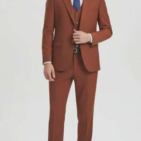  Brown Three-Piece Suit –   Slim