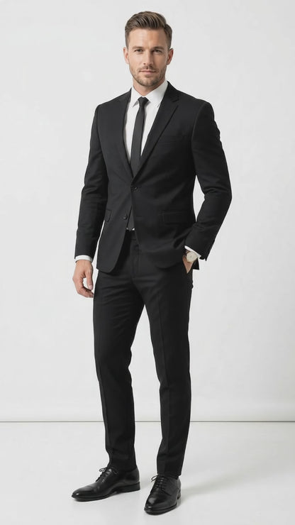 Men’s Blues Brothers Black Suit Costume Package, Formal Black Suit with Shirt and Tie