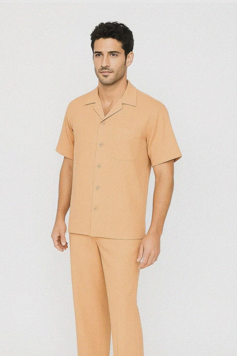 Mens Walking Suit in Color melon leisure suit causal Matching Shirt and Pants $99