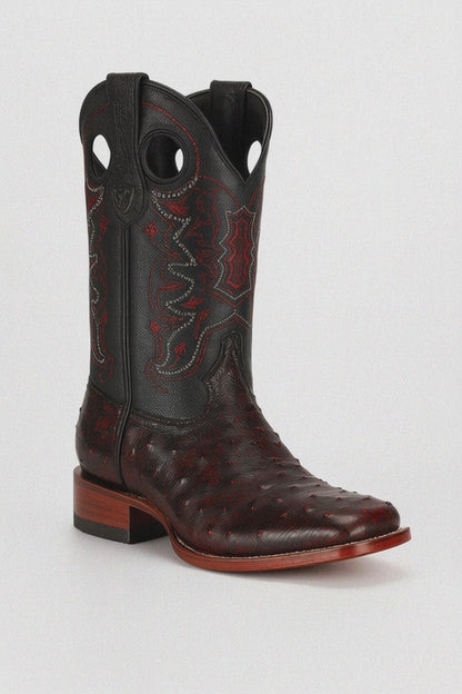 Black Cherry Ostrich Cowboy Boots