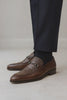 Men’s Regal Brown Slip-On Shoes – Genuine Crocodile & Calfskin Leather