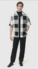 Mens Black and White Checkered Short Sleeve Shirt Set – Casual Two-Piece Summer Outfit