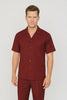 Mens Walking Suit in Color Burgundy leisure suit causal Matching Shirt and Pants $99