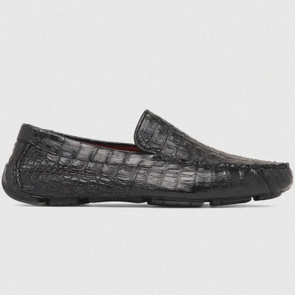 Marco Di Milano Remo Black Caiman Crocodile Driving Shoes