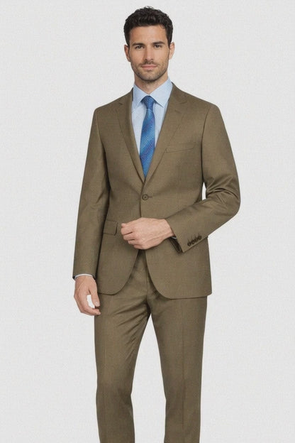Mantoni Camel or Taupe Two-button Wool Suit