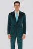 Men’s Teal Velvet Peak Lapel Suit – 2-Piece Skinny Fit Formalwear by Tazzio