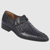Men’s Navy Genuine Crocodile and Calfskin Leather Slip-On Dress Shoes