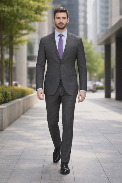 Modern Fit Tiglio Wool Double-Breasted Suit – Premium Tailored Formal Suit