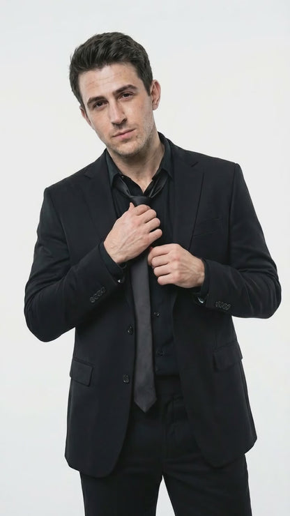 Mens Black Blazer – John Wick Inspired Classic Formal Blazer for Men Sleek Action Style Evening Jacket