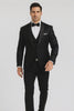 Classic Black Floral Lace Tuxedo with Vest – Modern Men’s Wedding Suit
