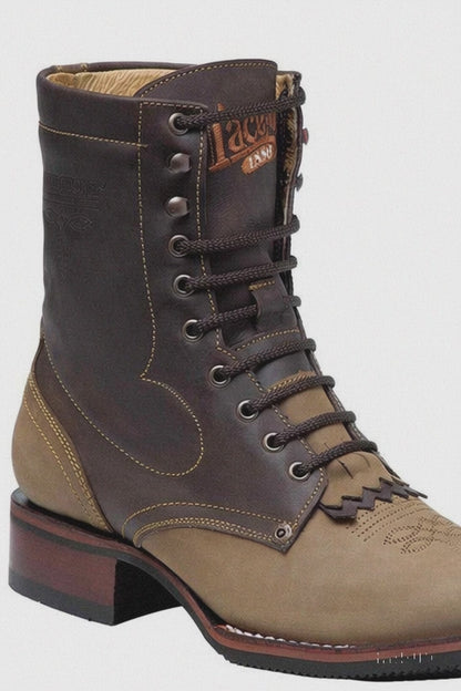 Lace Up Western Boots