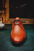 Marco Milano Exotic Caiman Shoes Cognac Gator Derby Lacio