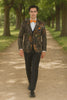 Western Tuxedo - Traje Para Hombre Novio - Cowboy Western Suit - Green and Brown Mix Pattern