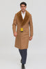 Mens Full Length And Cashmere Overcoat - Winter Topcoats - Light Brown Coat - Dark Camel - Vecuna Color