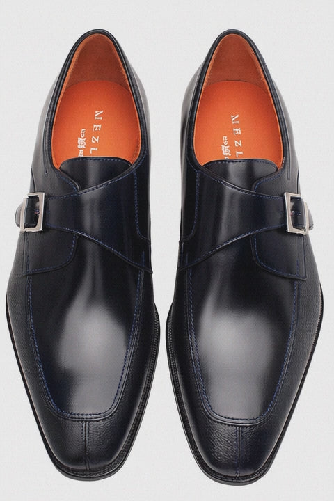 Pego Monk Strap  Blue By Mezlan Made In Spain Brand