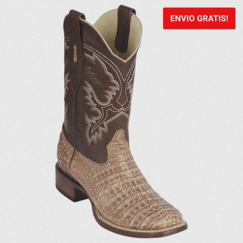 Botas Cuadrada de Cocodrilo Caiman Panza Sahara