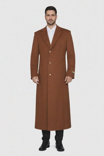 Rust Ankle length Top Coat/Overcoat | Winter men's Topcoat Sale