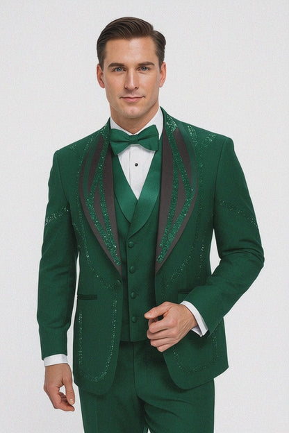 Hunter Green Italian Wool 3-Piece Modern Fit Tuxedo