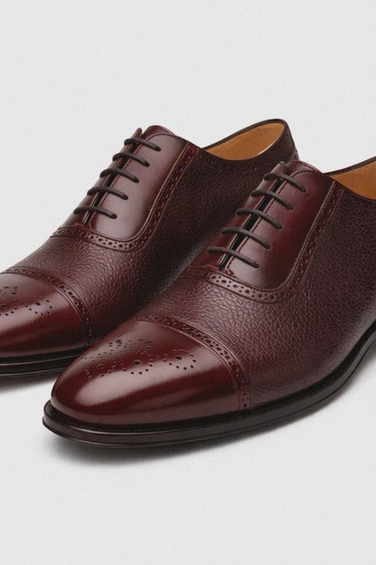 Mens Mezlan Murino Calf & Deerskin Cap Toe Dress Shoe in Black