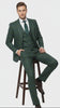 Men’s Green Plaid 3-Piece Suit – Classic Check Slim Fit Suit for Weddings, Church, and Formal By Rossiman