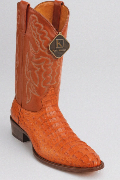 Mens King Exotic Caiman Hornback Cowboy Boots Cognac (4980203)