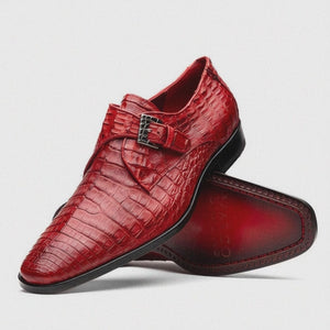 Marco Di Milano Mens Red Caiman Gator Dress Shoes Rovigo