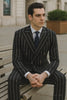 Black Pinstripe Suit - Gangster Suit - 1920's Suit - Double Breasted Suit