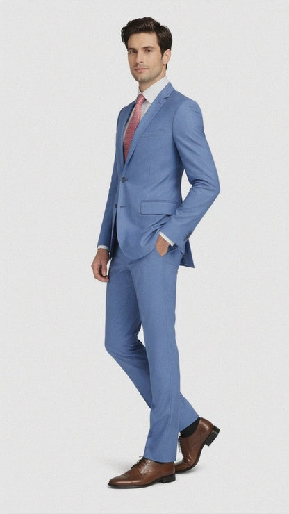 Mens Light Blue Suit Tiglio – Slim Fit Formal Suit for Summer and Weddings